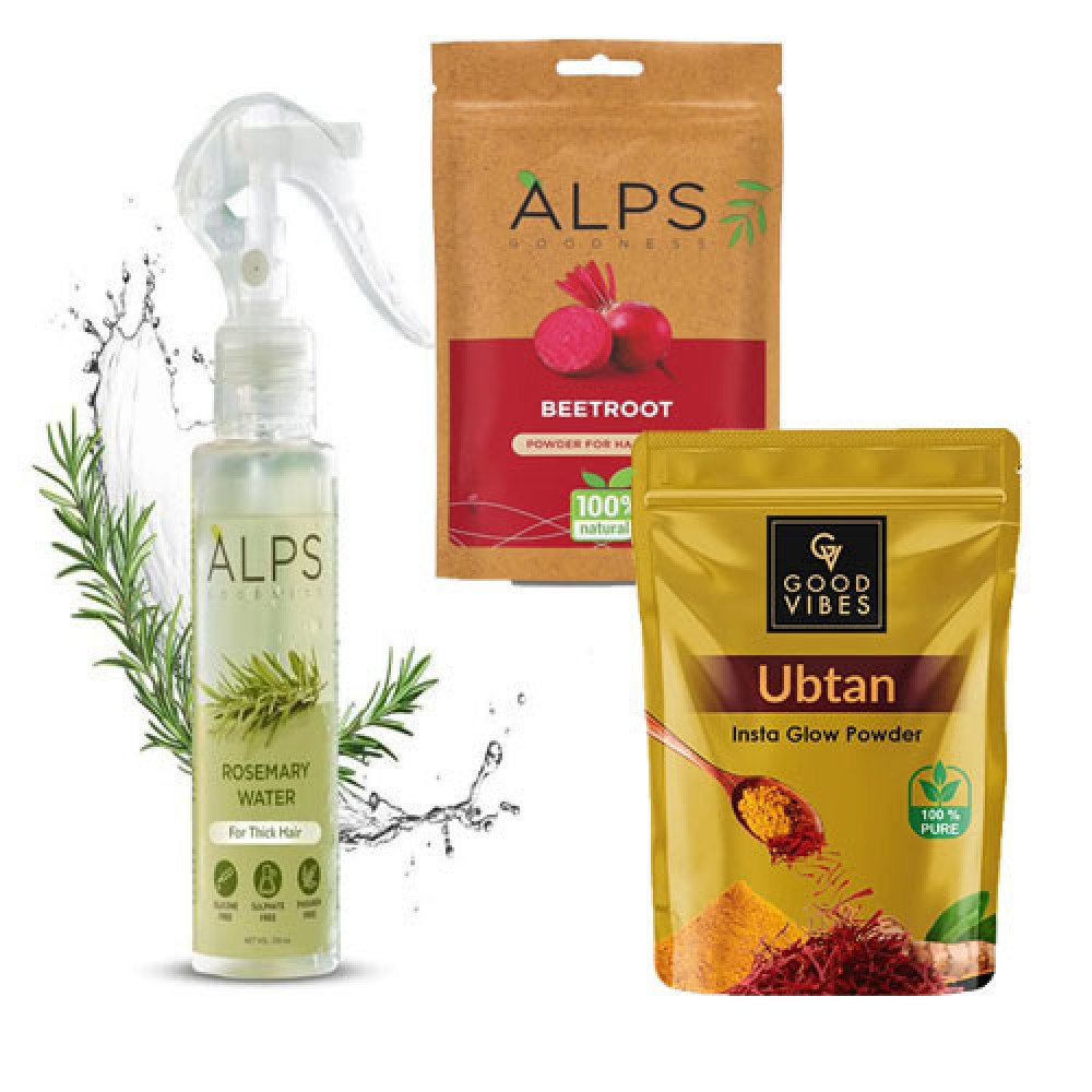 Alps Goodness Rose Marry Water(100 ml)+ Alps Beetroot Face ,Hair Brightening Powder-50 Gm Buy Get Ubtan Insta Glow Powder-50 Gm Free Pack Of-3