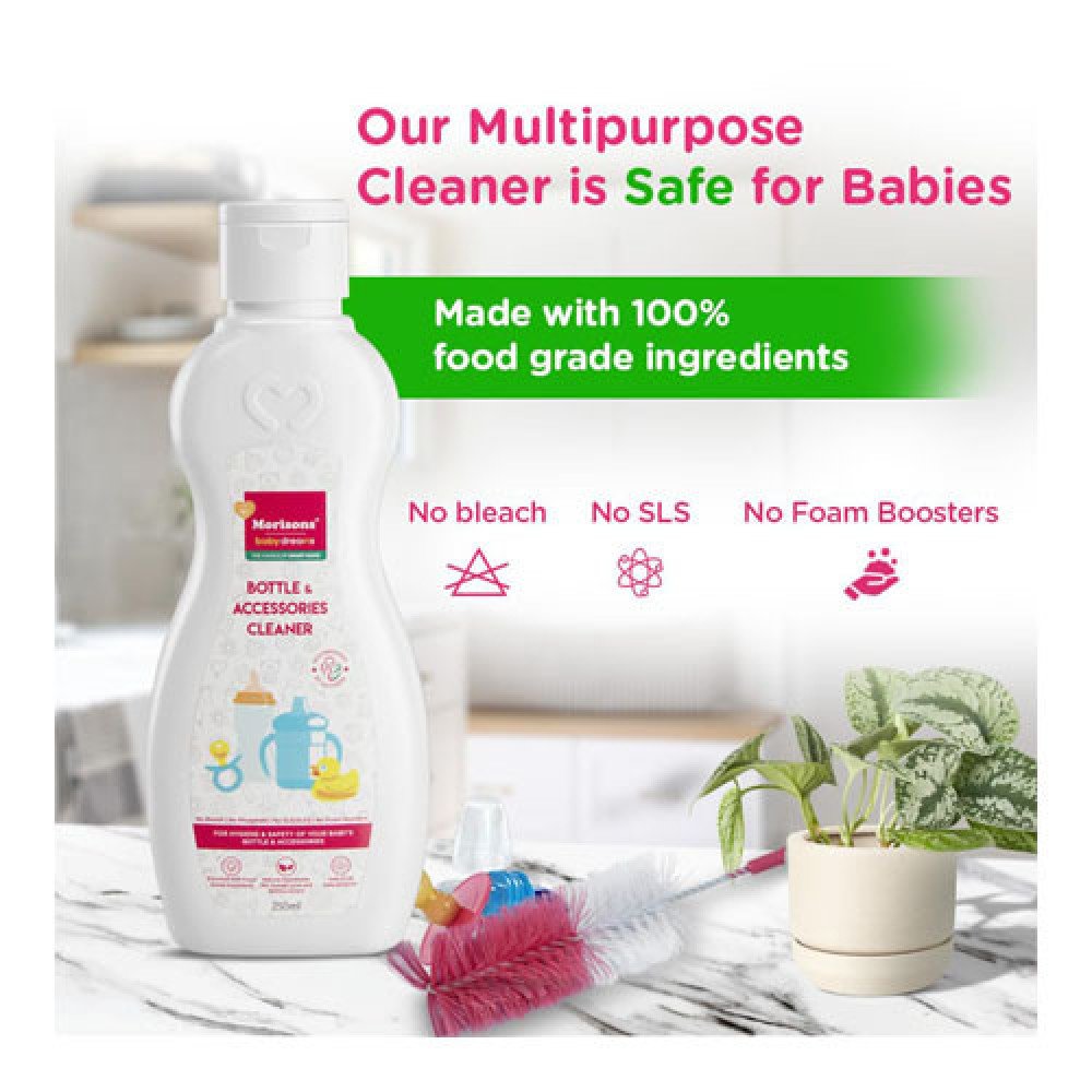 Morisons Feeding Bottle  Accessory Cleaner Anti-Bacterial Safe for Babies  Kills 99.9 Germs  Leaves no Residue  Made with Natural Ingredients  250ml