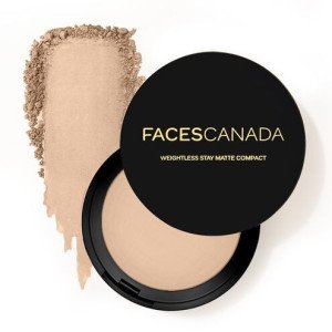 FACES CANADA Weightless Stay Matte Powder | Oil Control Compact  (Ivory, 9 g)