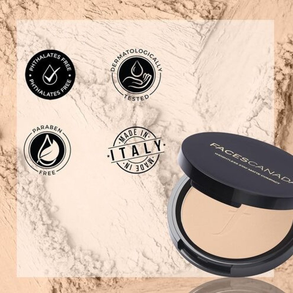 FACESCANADA Weightless Stay Matte Powder | Oil Control Compact  (Natural, 9 g)