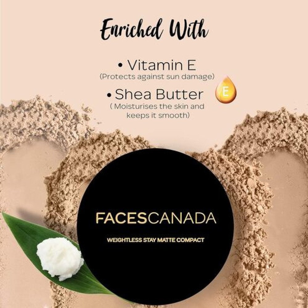 FACESCANADA Weightless Stay Matte Powder | Oil Control Compact  (Natural, 9 g)