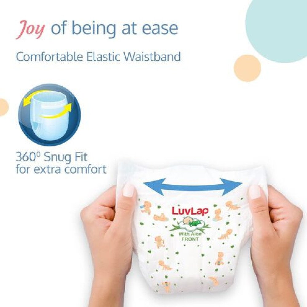 LuvLap Pant Style Baby Diapers, Large (L), 8 Count, For babies of Upto 9-14Kg with Aloe Vera Lotion for rash protection, with upto 12hr protection, Diapers