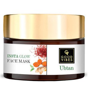 Good Vibes Ubtan Insta Glow Face Mask,  Brightening, Cleansing, Smoothening Face Pack For All Skin Types-50 gm