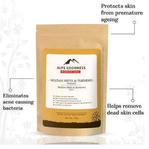 Alps Goodness Multani Mitti & Turmeric Face  Powder No Chemicals, No Preservatives, No Pesticides| Natural Face Pack- 50G