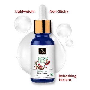 Good Vibes Rose Hip Radiant Glow Face Serum, 10 ml Light Weight Non Greasy Moisturizing Anti Ageing Formula For All Skin Types