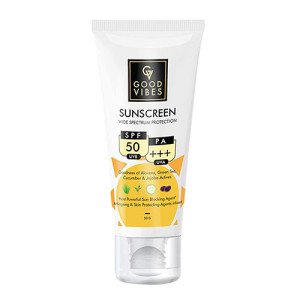 Good Vibes Wide Spectrum Protection Sunscreen With SPF 50 Sun Protection For All Skin Types-50 gm