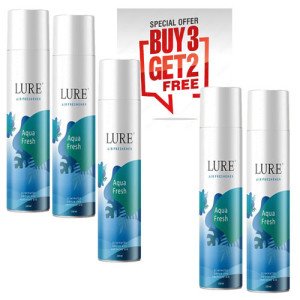 Lure Aqua Fresh Long Lasting Room Air Freshener 220 ml Buy 3 Get 2 Free