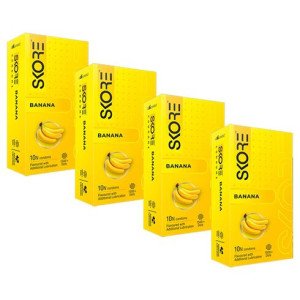 SKORE Banana Flavour 1500 Dotted Condom  (10 Sheets)-Pack Of-4