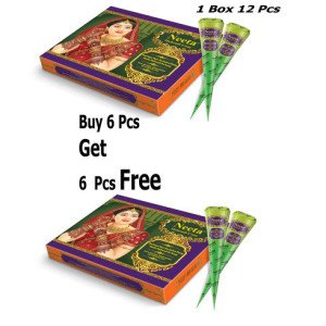 Neeta Natural Henna Mehandi Cone for Hand Designing, Wedding (30 Gm)Buy 6 Pcs in Get 6 Pcs (Pack of 12)