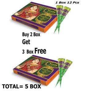 Neeta Natural Henna Mehandi Cone for Hand Designing, Wedding (30 Gm)Buy 24 Pcs in Get 36 Pcs (Pack of 60)