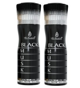 Al Nuaim Black Musk Long Lasting perfume Spary-200 ml-Pack Of-2