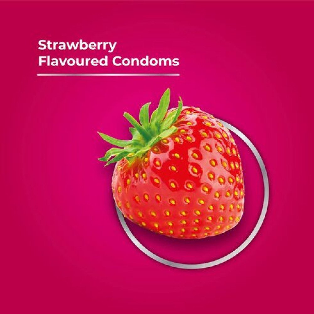 Skore Strawberry Colours| Extra Lubrication Condom 10 pieces Packs-2