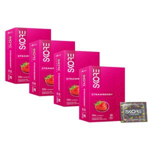 Skore Strawberry Colours| Extra Lubrication Condom 10 pieces Packs-4