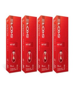 Skore Not Out Climax Delay and Dotted Condoms- 10 condoms Pack Of-4