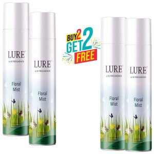 Lure Floral Mist Fresh Long Lasting Room Air Freshener 220 ml Buy -2 Get 2 Free