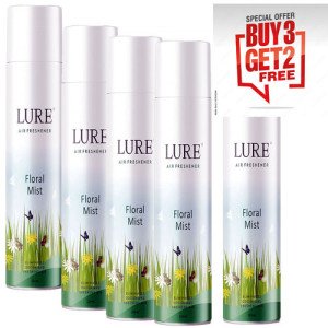 Lure Floral Mist Fresh Long Lasting Room Air Freshener 220 ml Buy -3 Get 2 Free